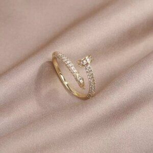 14K Gold filled diamond solitaire ring​